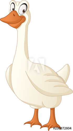 279x500 Cartoon Cute Goose Vector Illustration Of Funny Happy Animal