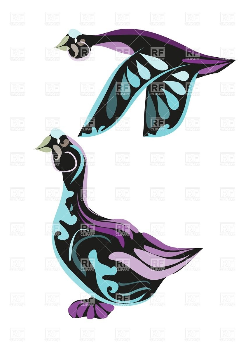 850x1200 Decorative Canada Goose Vector Image Of Plants And Animals