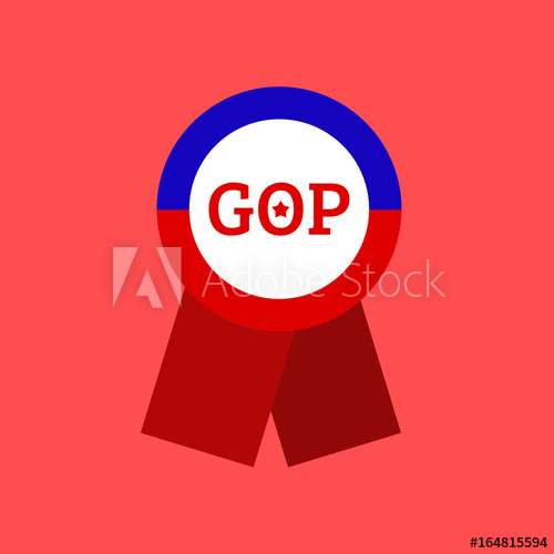 500x500 Political Ribbon Vector Illustration Gop