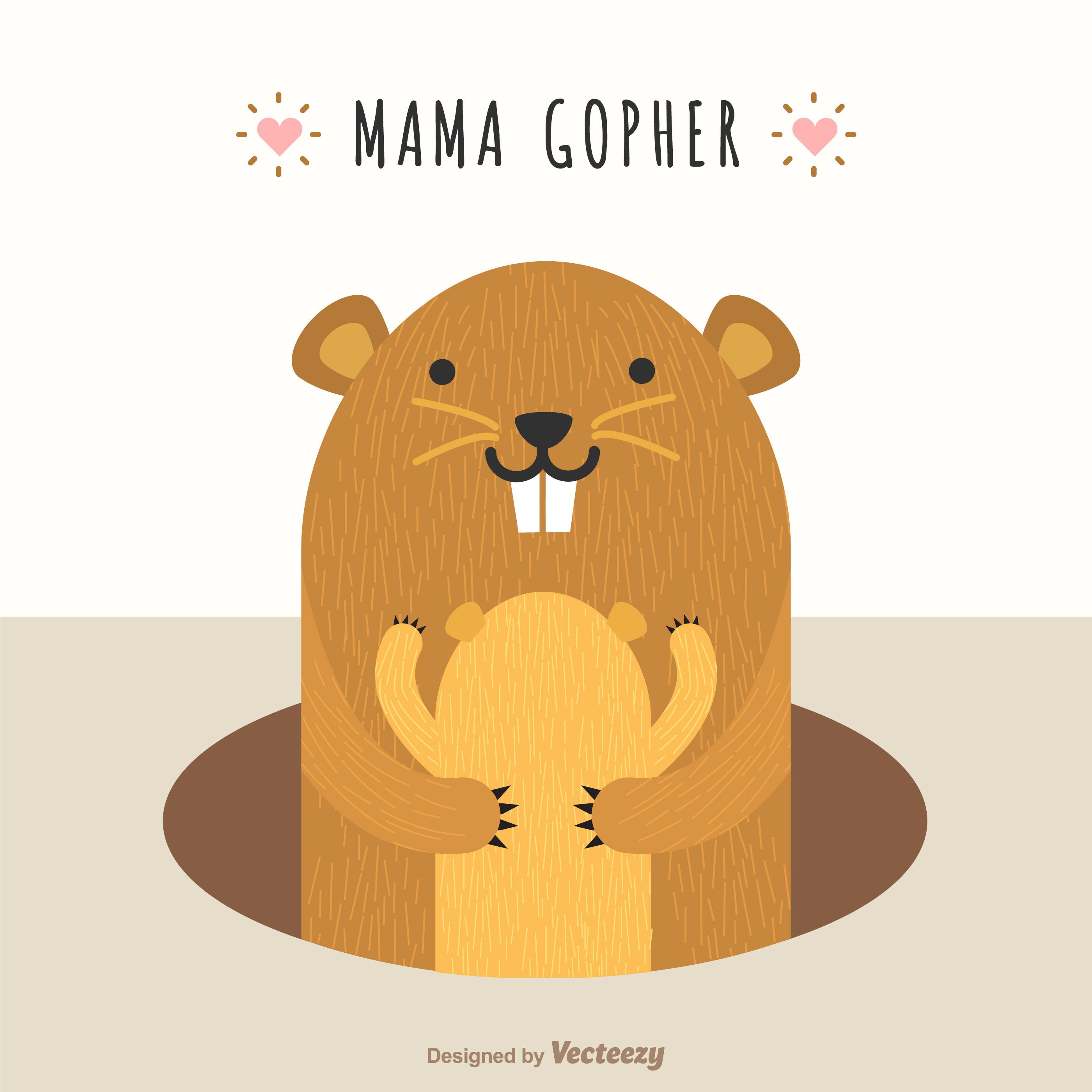 2800x2800 Mama Gopher Hug Cub Cute Vector Illustration Choose