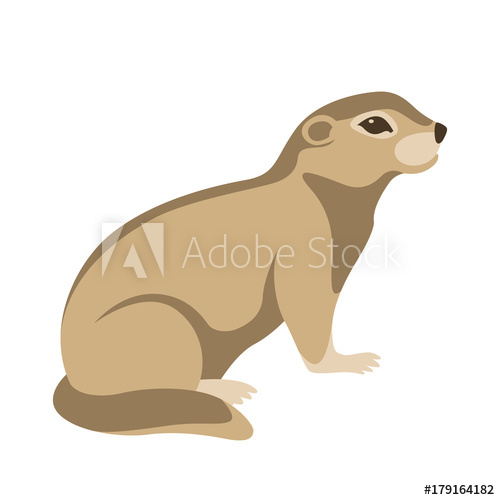 500x500 Gopher Vector Illustration Flat Style Profile Side