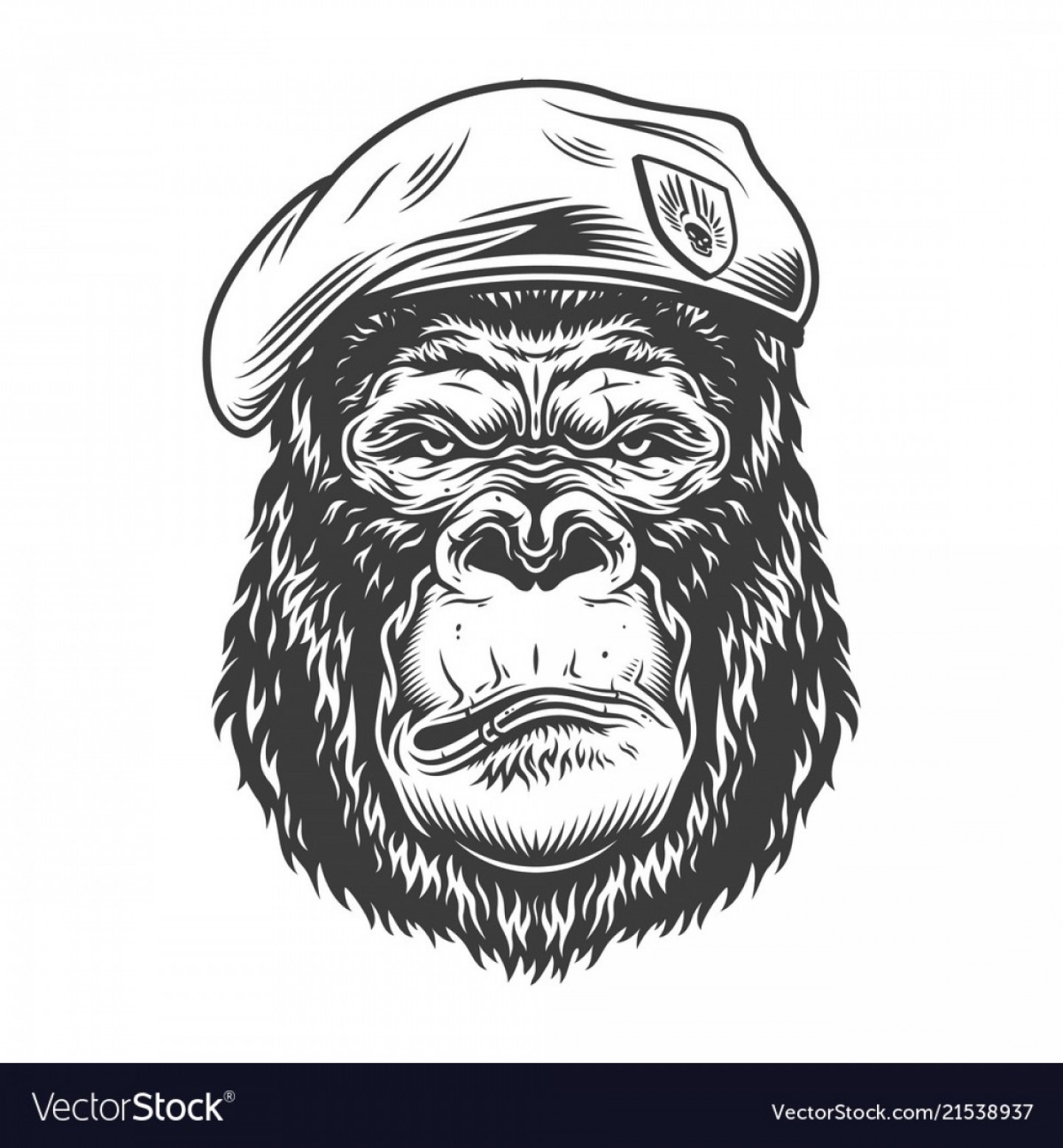 1440x1555 Gorilla Face Vector Savoyuptown