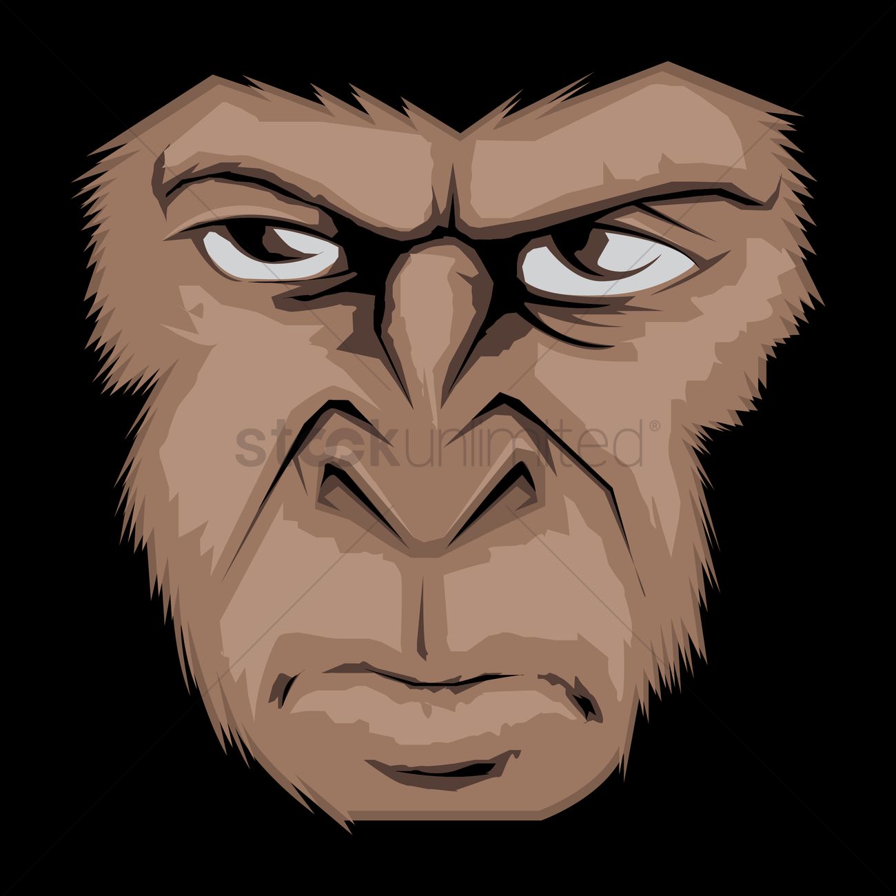 1300x1300 Gorilla Face Vector Image