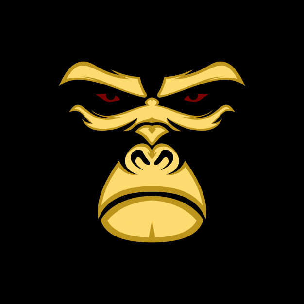 626x626 Gorilla Face Illustration Vector Premium Download