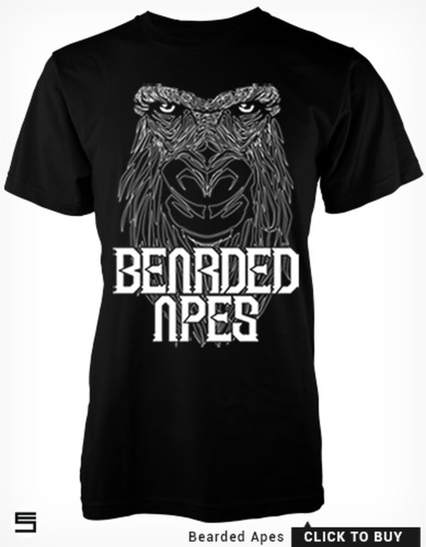 475x610 T Shirt, Beard, Ape, Bearded, Primate, Monkey, Gorilla, Face