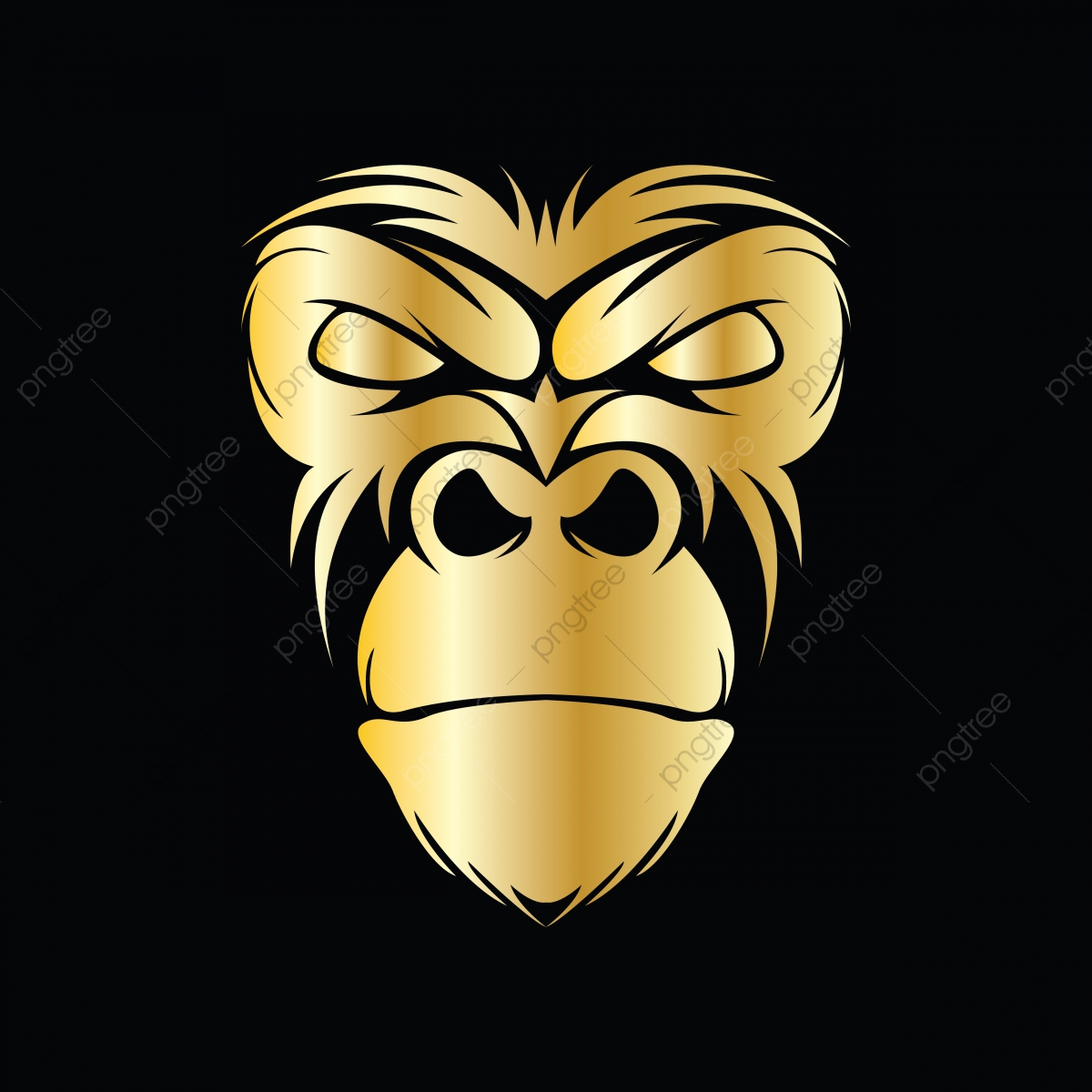 1200x1200 Gorilla Head Vector, Vector, Monkey, Gorilla Png And Vector