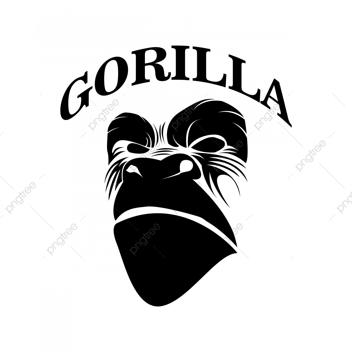1200x1200 Gorilla Head Vector Logo, Vector, Monkey, Gorilla Png And Vector