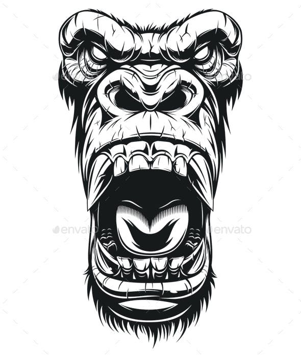 590x700 Gorilla Head