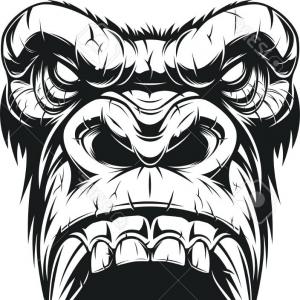 300x300 Photostock Vector Vector Illustration Ferocious Gorilla Head