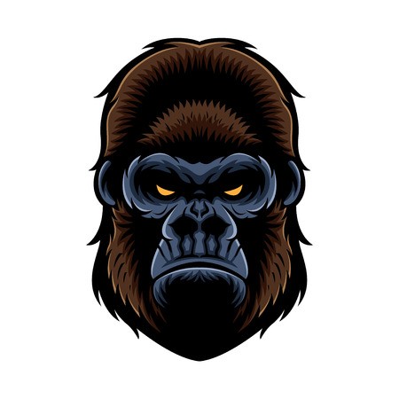 450x450 Gorilla Head Vector Graphic Illustration With Color Royalty Free