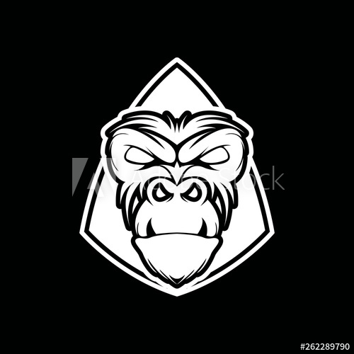 500x500 Gorilla Head Vector Logo