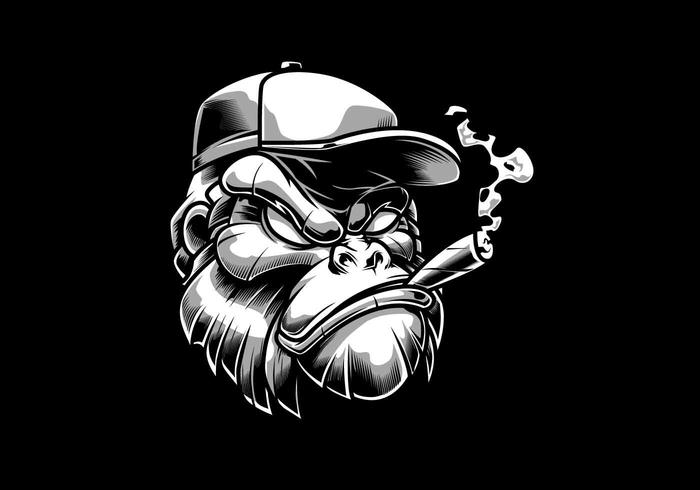 700x490 Funky Gorilla Head Vector Illustration