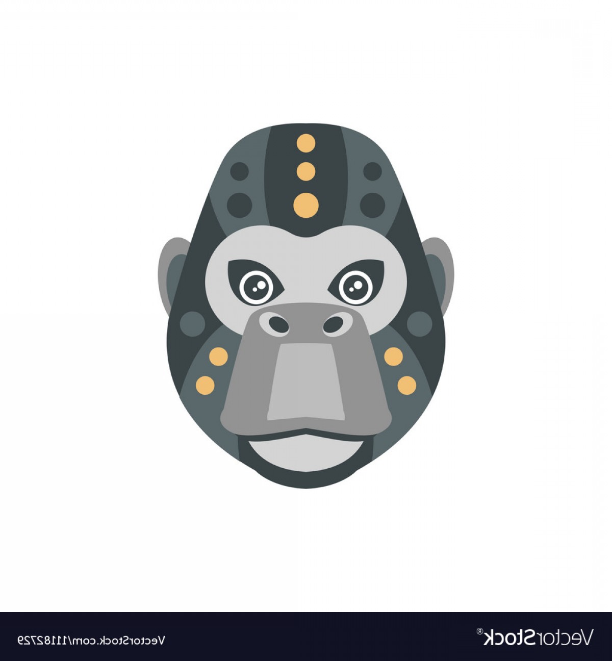 1200x1296 Gorilla African Animals Stylized Geometric Head Vector Soidergi