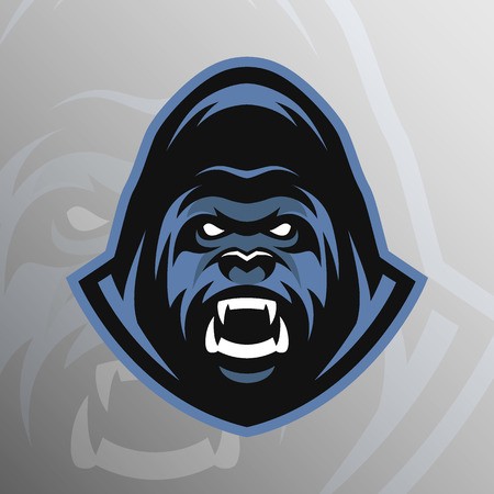 450x450 Angry Gorilla Symbol Emblem Sport Logo Vector Illustration