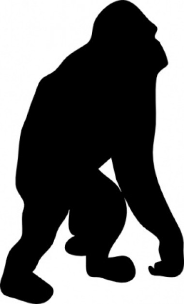 380x626 Gorilla Silhouette Vector Free Download