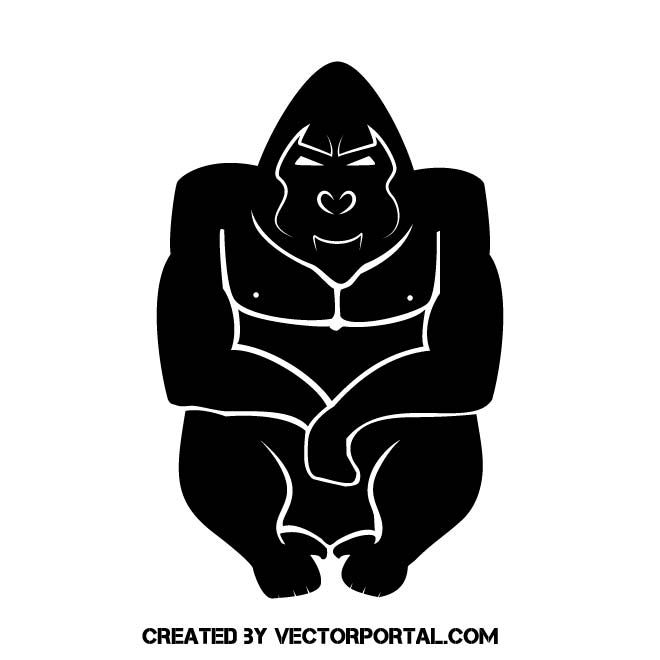 660x660 Gorilla Monkey Vector Silhouette Animal Vectors Gorilla Craft