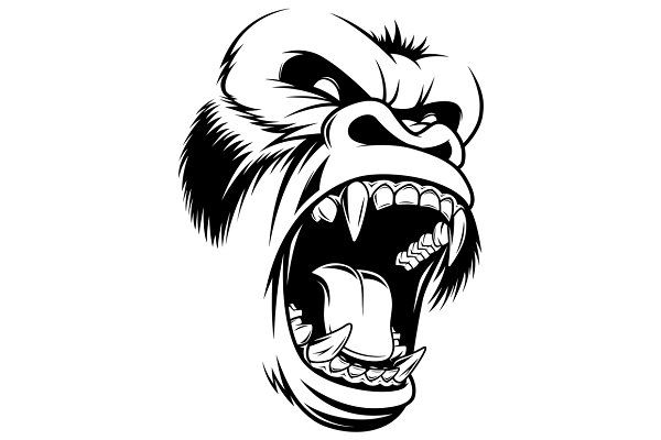 600x400 Ferocious Gorilla Head