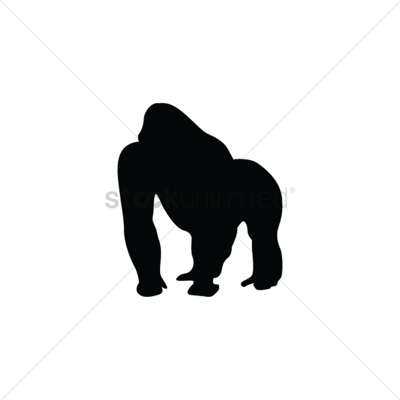 1300x1300 Silhouette Of Gorilla Vector Image