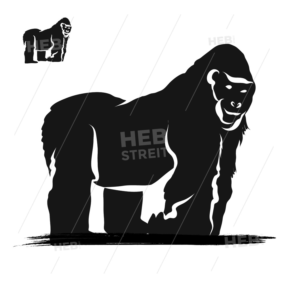 1000x1000 Strong Gorilla Silhouette Hebstreits Sketches
