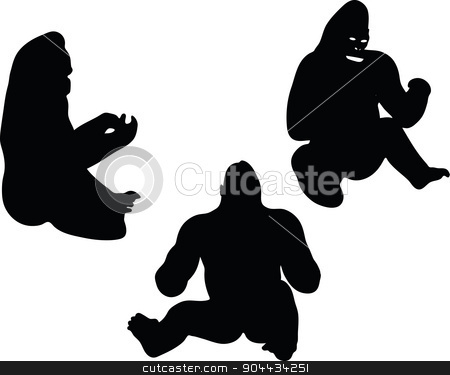 450x375 Gorilla Silhouette Stock Vector