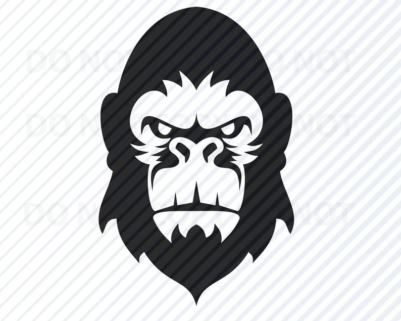 794x635 Gorilla Head Clipart Ape Clip Art Silhouette Etsy