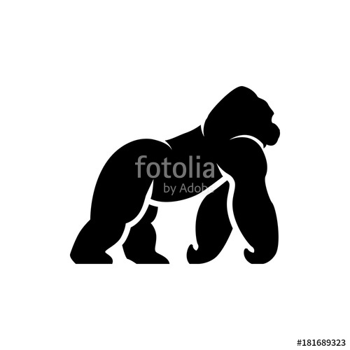 500x500 Vector Gorilla Silhouette Stock Image And Royalty Free Vector