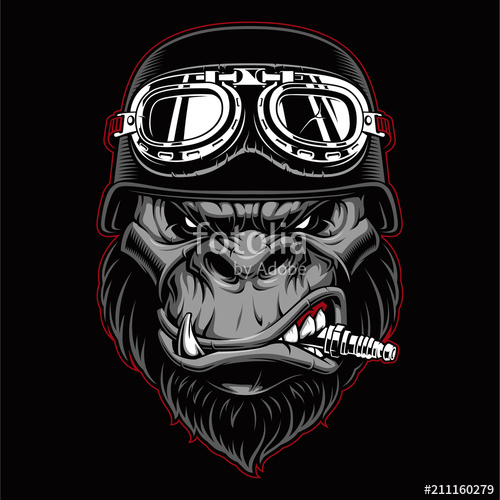 500x500 Gorilla Biker Mascot Stock Image And Royalty Free Vector