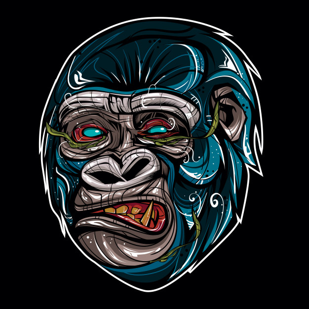 626x626 Gorilla Vector Illustration Vector Premium Download