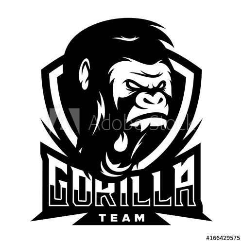500x500 Strong Gorilla Vector Logo Illustration