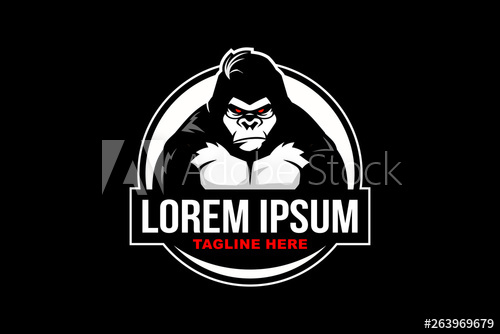 500x334 Cute Gorilla Vector Logo Template
