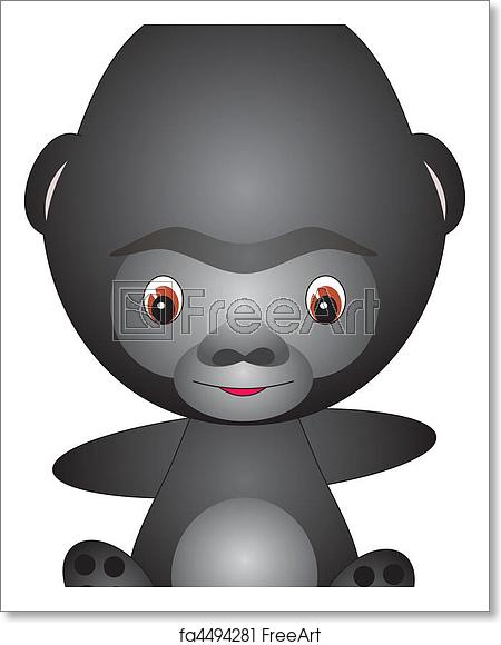 450x580 Free Art Print Of Gorilla Vector Illustration Of Isolated Cartoon