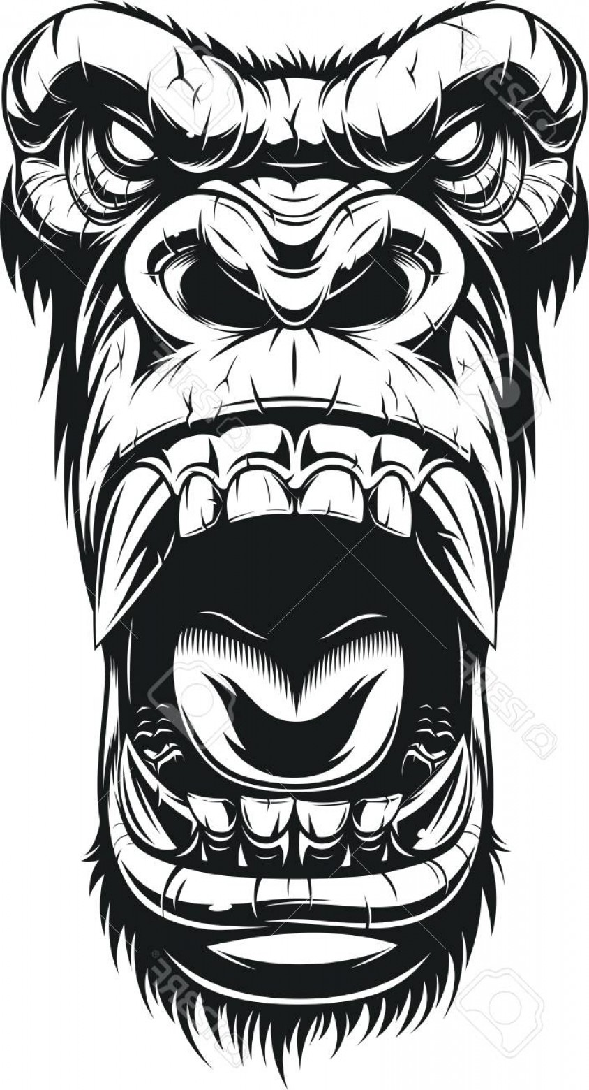 844x1560 Gorilla Head Logo Vector Geekchicpro