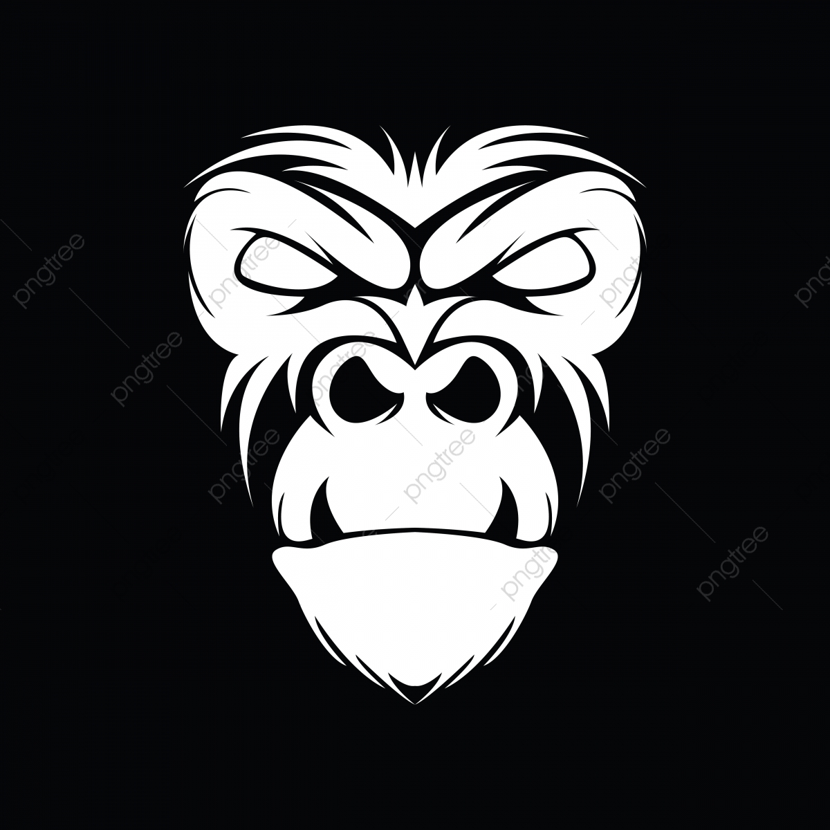1200x1200 Gorilla Head Vector, Vector, Monkey, Gorilla Png And Vector