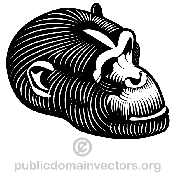 600x600 Gorilla Vector Clip Art Image