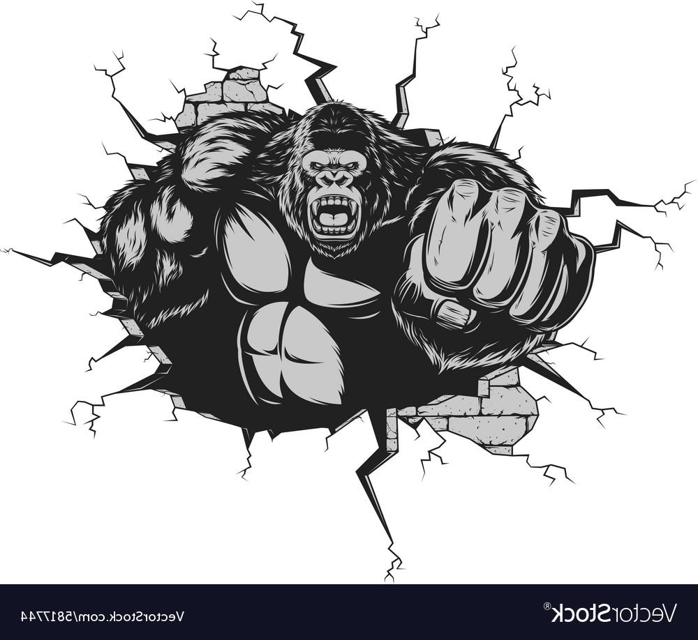 1000x918 Top Angry Silverback Gorilla Drawings Vector Drawing Free Vector