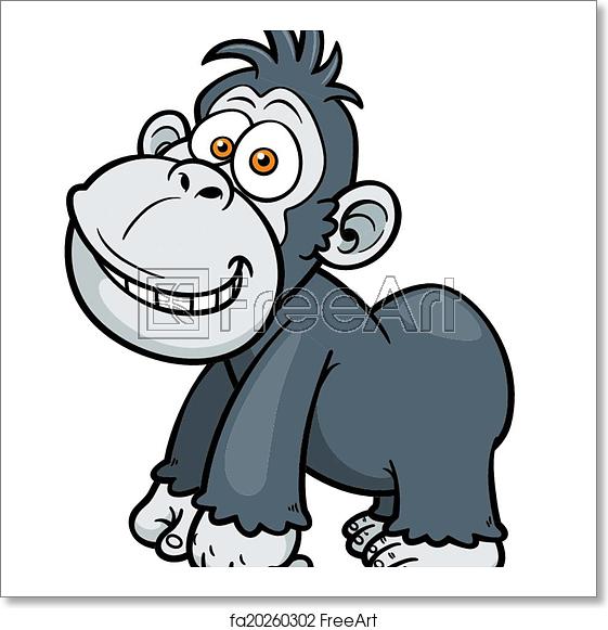 561x581 Free Art Print Of Gorilla Vector Illustration Of Gorilla Cartoon