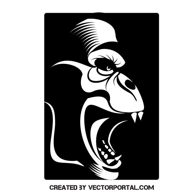 660x660 Gorilla Beast Vector Clip Art Animal Vectors Free Vector