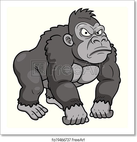 561x581 Free Art Print Of Gorilla Vector Illustration Of Gorilla Cartoon