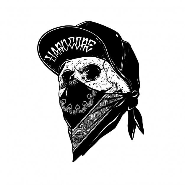 626x626 Skull With Cabp Vector Premium Download