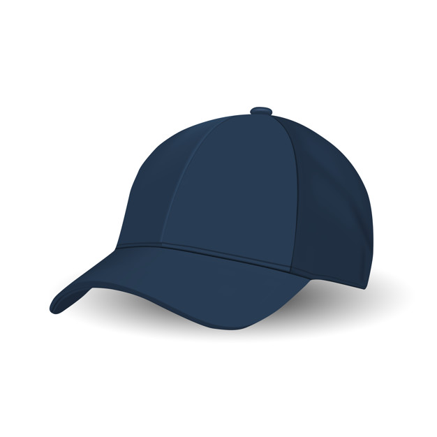 626x626 Blue Baseball Cap, Sport Hat Vector Template Vector Premium