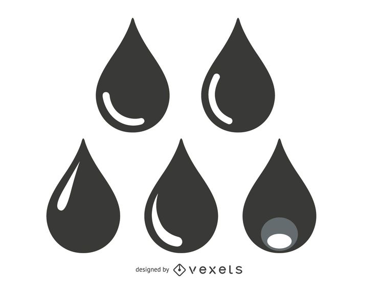 Water Drops Silhouette Set 743x570 Water Drops Silhouette Set