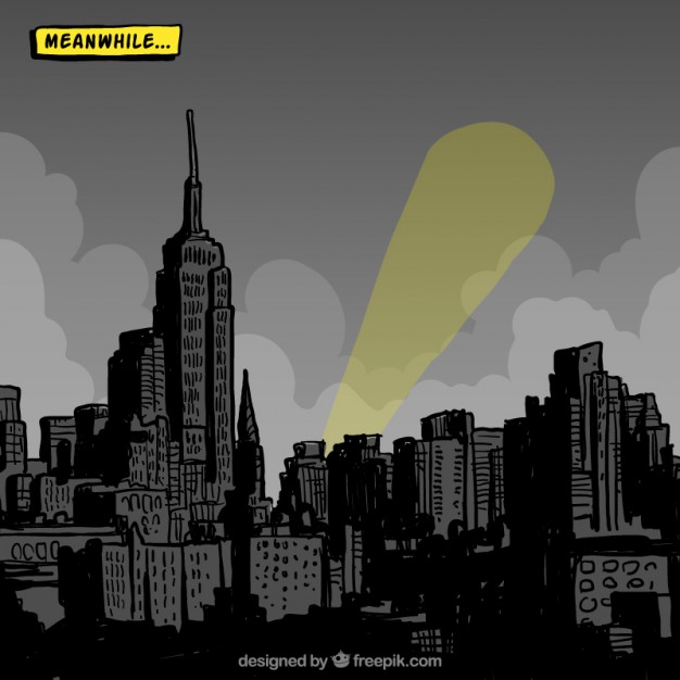 626x626 Comic Gotham City Skyline