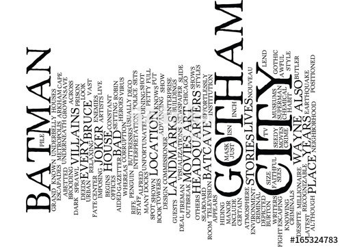 500x361 Gotham City Text Background Word Cloud Concept Stock Image