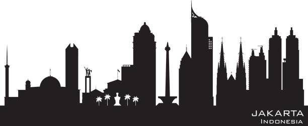 612x251 Royalty Free Silhouette Of Jakarta Skyline Clip Art, Vector Images