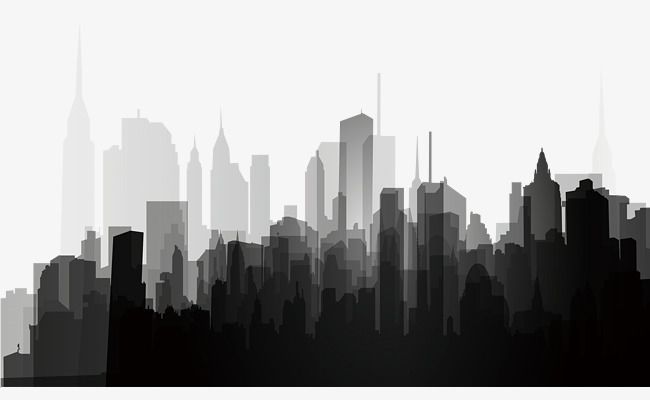 650x400 Black And White City Silhouette, Black And White, City, Silhouette
