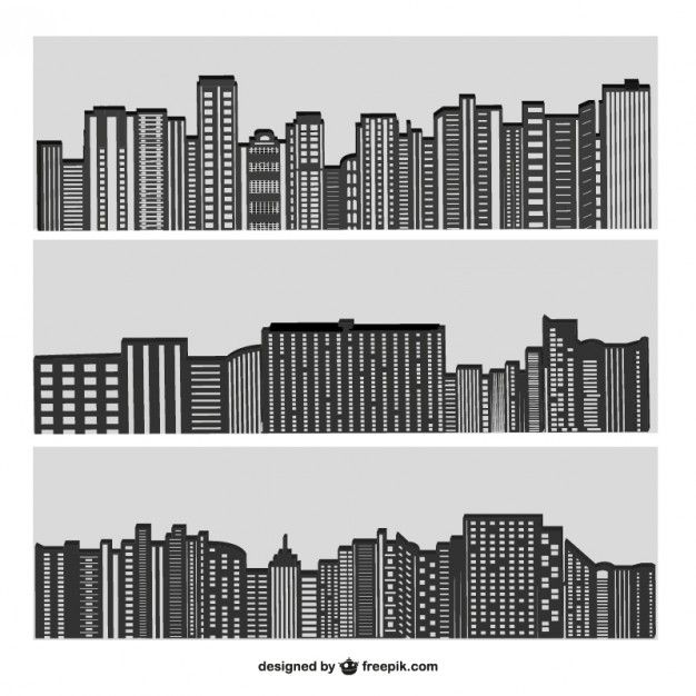 626x626 City Buildings Silhouette On Grey Free Vector Free Vectors
