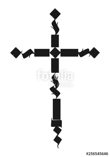 350x500 Hand Drawn Cross Vector Cross In The Style Of Gothic Calligraphy