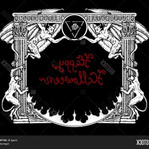 300x300 Stock Vector Halloween Gothic Frame With Demons And Pentagram