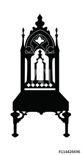 266x500 Gothic Style Chair With Ornaments Vector Sketch