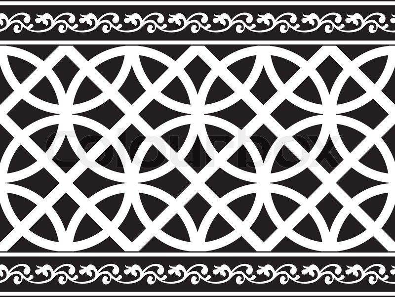 800x601 Seamless Black And White Gothic Floral Stock Vector Colourbox